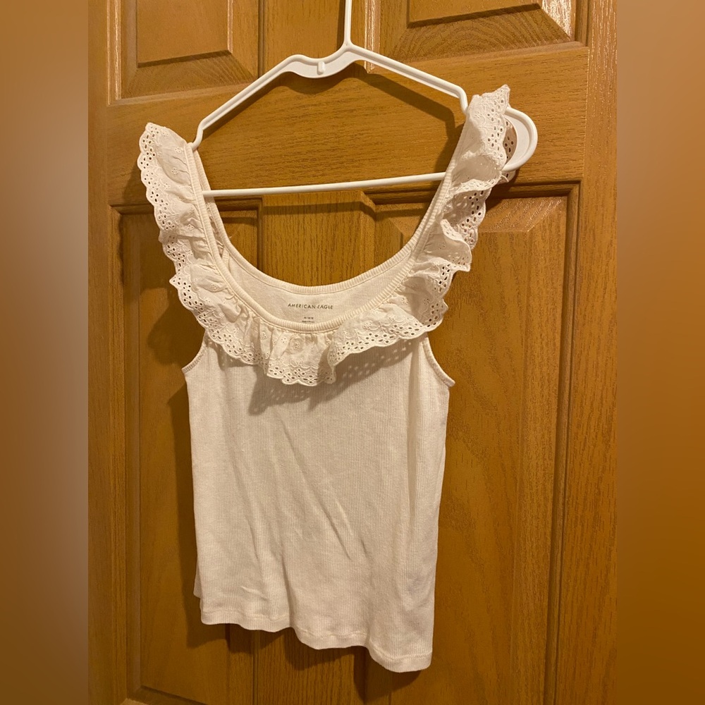 American Eagle Outfitters Ivory Lace Trim Camisole